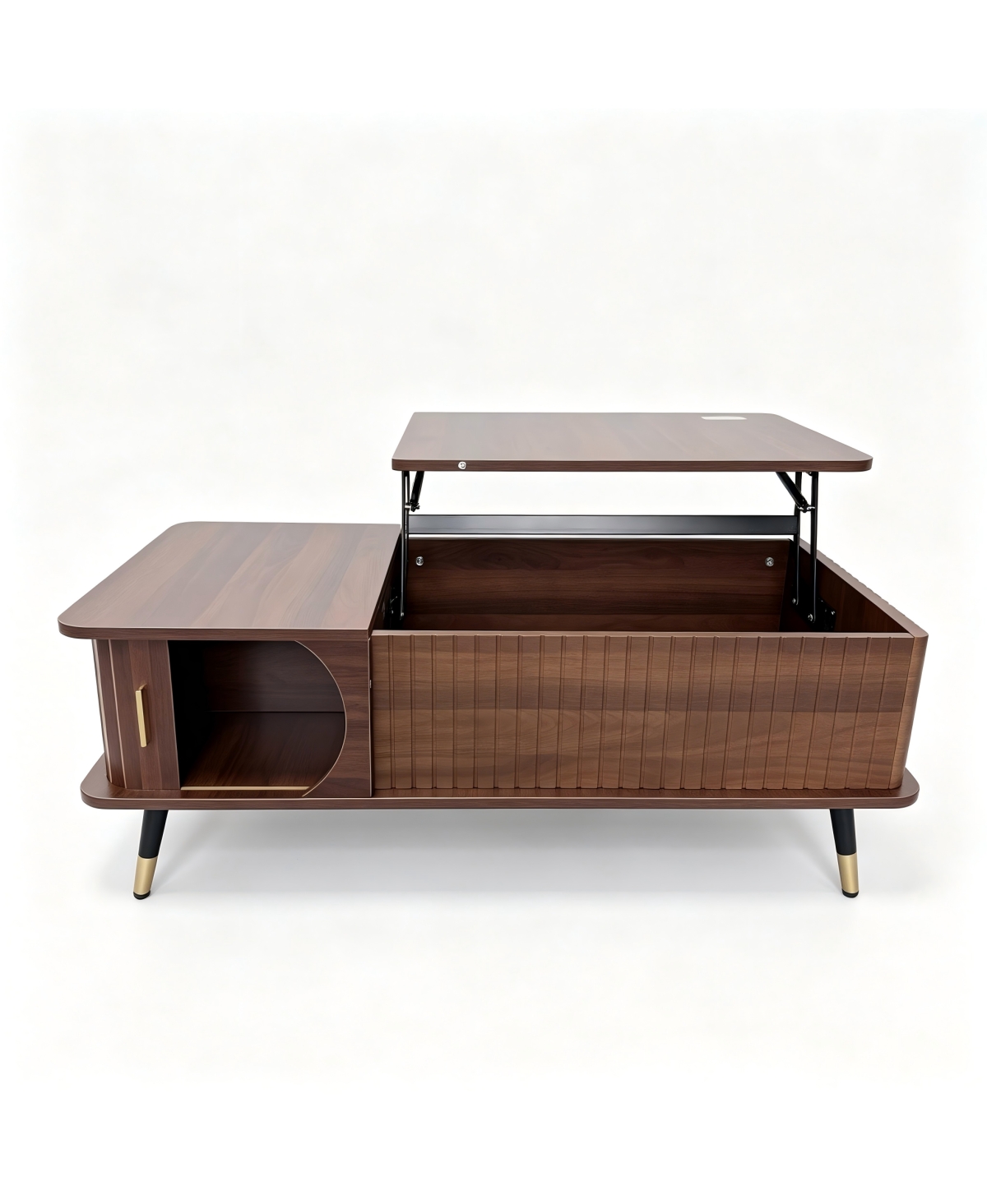 Streamdale Furniture Wood Lift Top Coffee Table with Hidden Compartment and Storage Shelf