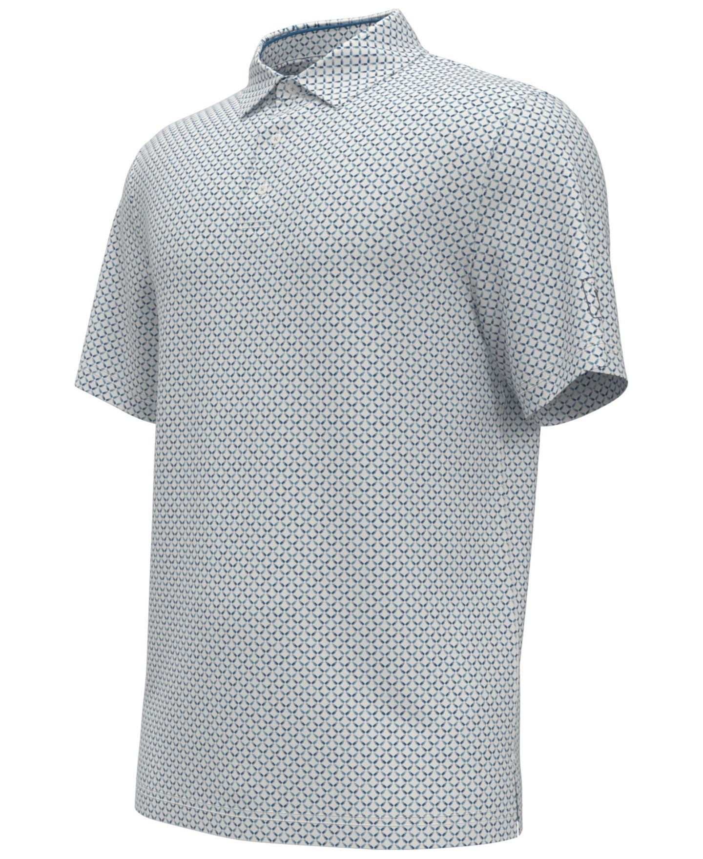 Мужское поло PGA TOUR Classic Geometric Print Regular-Fit Polo Shirt, цвет: Яркий белый — фото 8