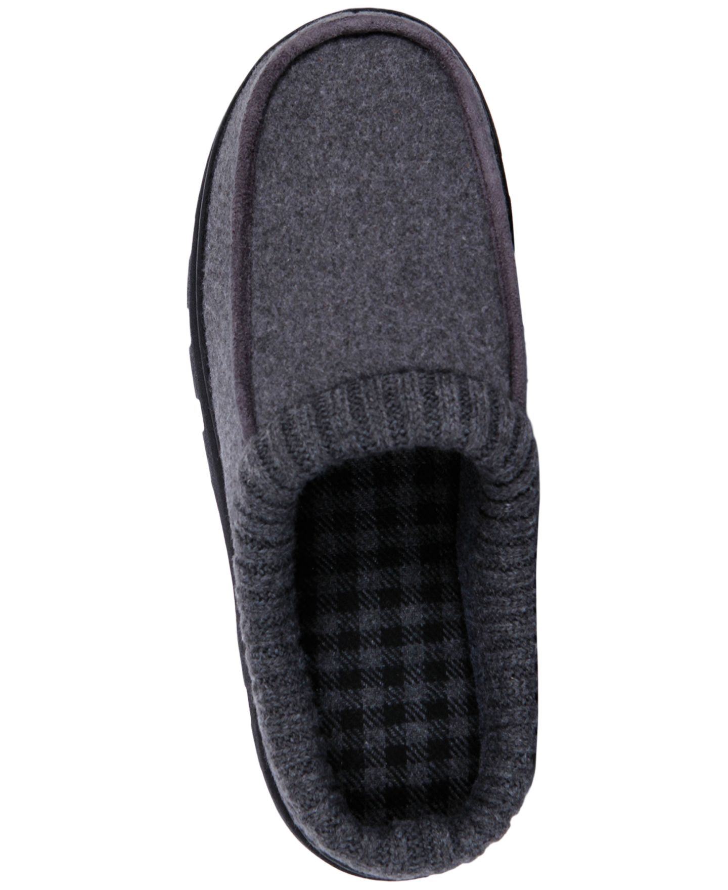 Мужские сабо Isotoner Knit Collar Sock Clog Slippers, цвет: Угольный — фото 4