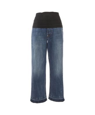 Women's Denim Pleated High-Rise Jeans