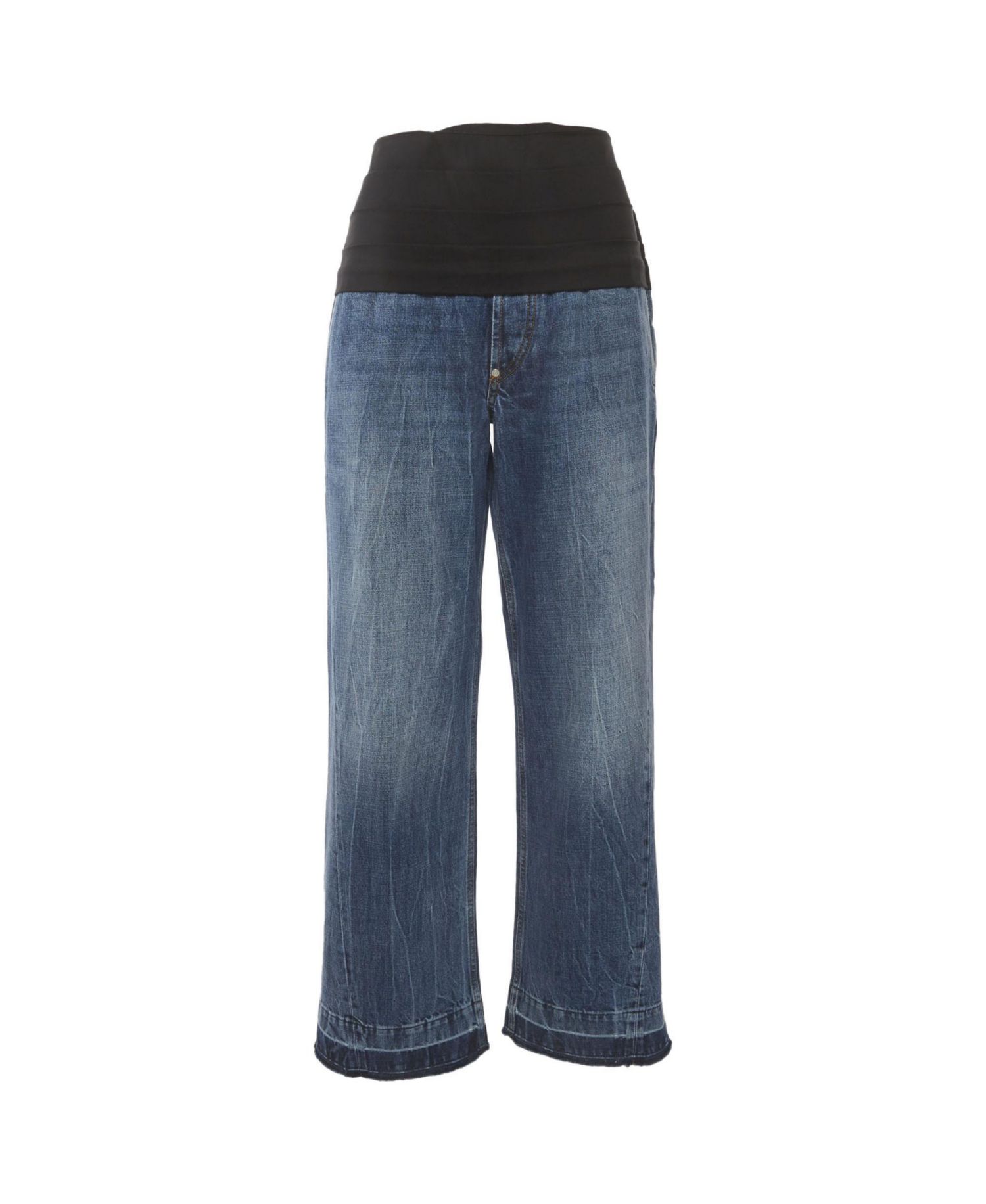 Women's Denim Pleated High-Rise Jeans