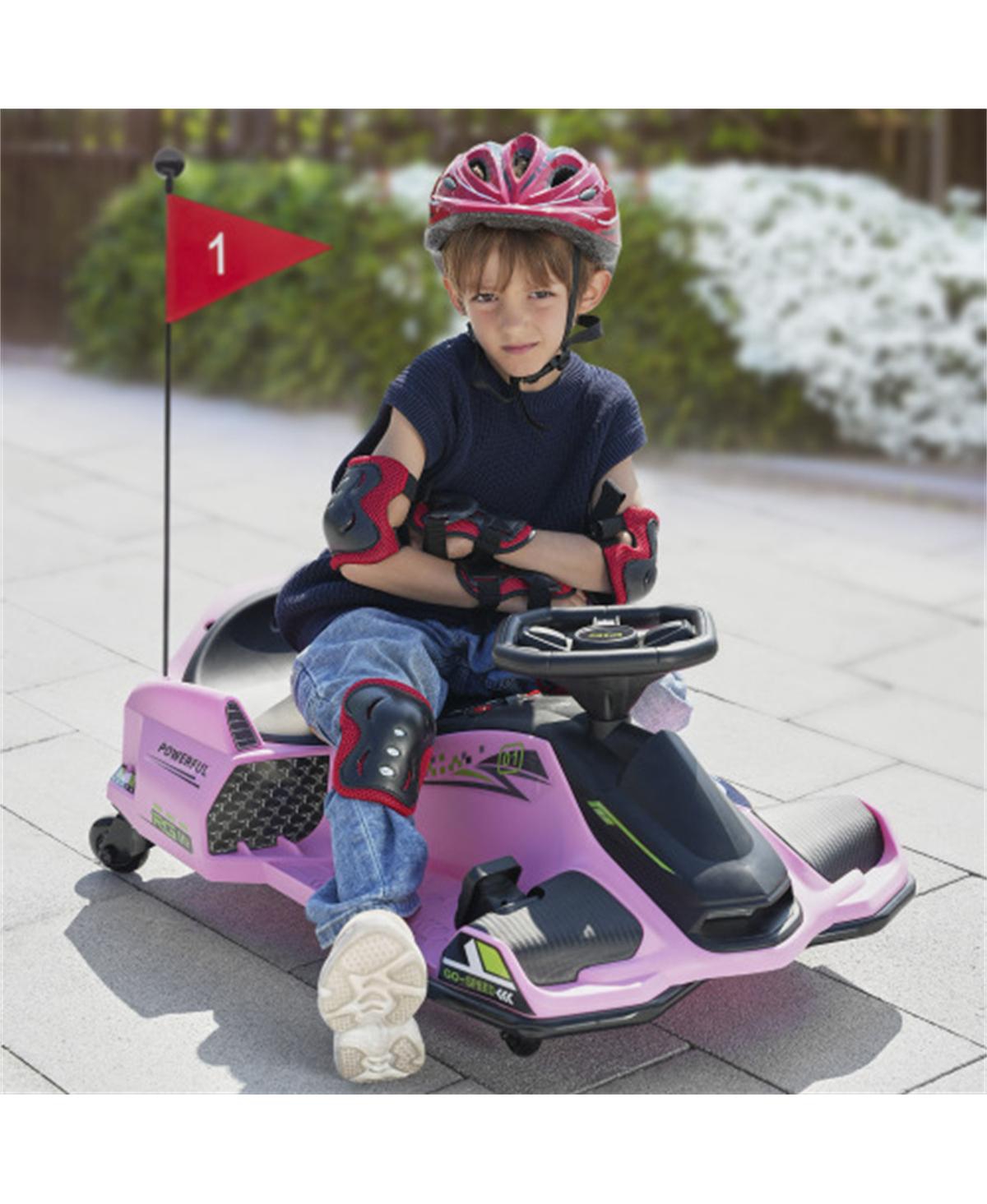 Yobtop 12V Electric Go Kart Drifting with Adjustable Speeds, 110-Pound Capacity, Ages 8-12