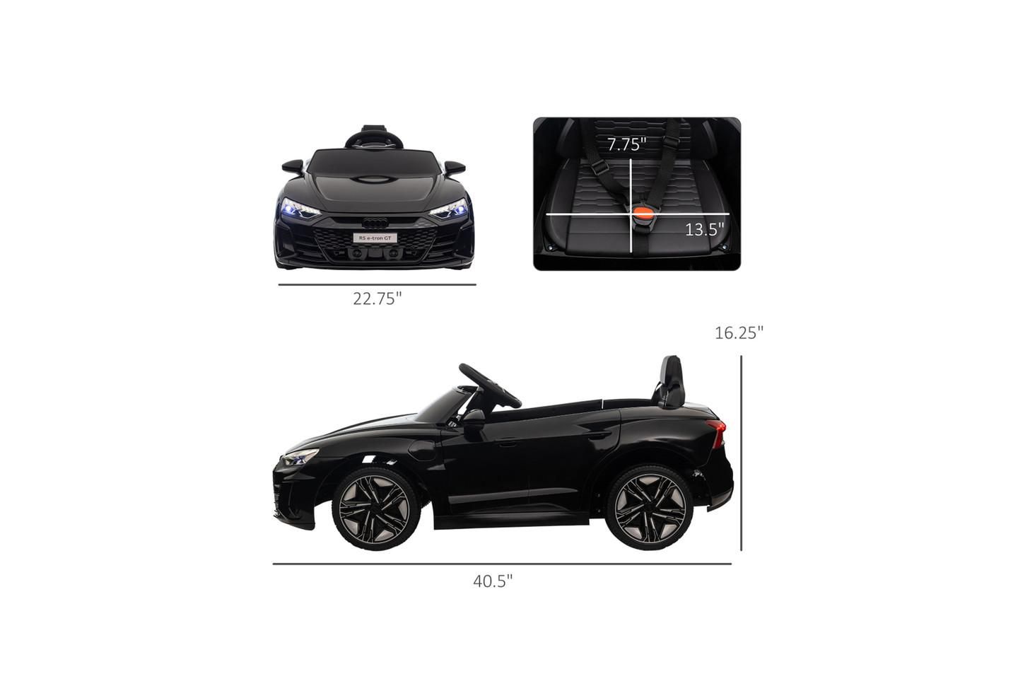Детская игрушка YOBTOP Audi RS E-tron GT 12V Licensed Remote-Control Electric Ride-On Car, 55 lb. Capacity, от 3 лет, цвет: Чёрный — фото 3