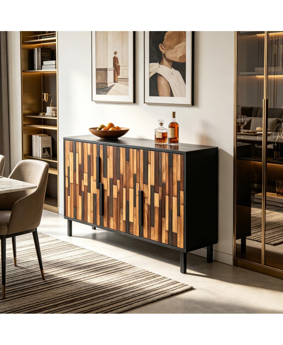 Streamdale Furniture Streamdale 47.24" Sideboard With Straight Wood Pattern