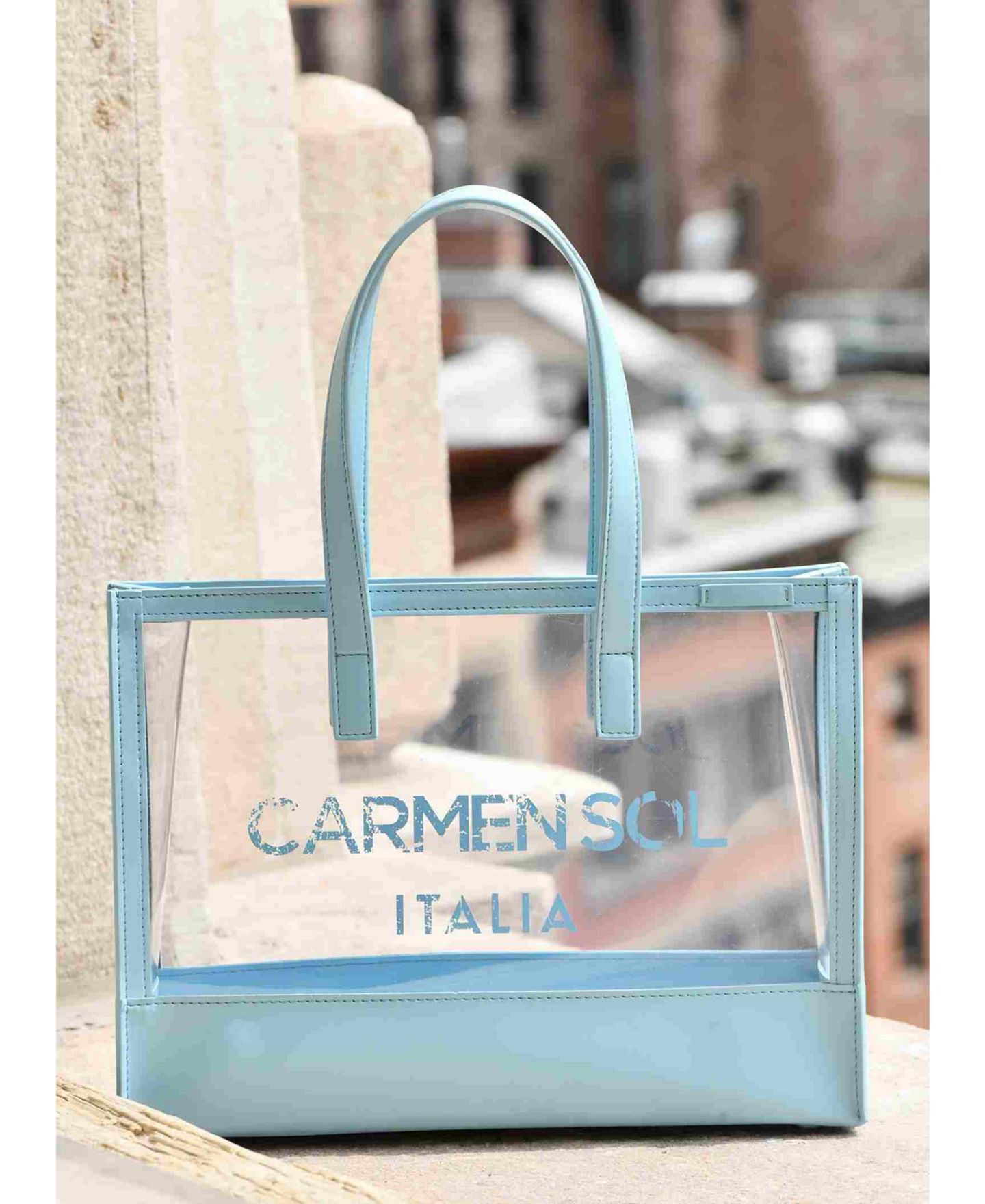 Женская сумка CARMEN SOL Venezia Clear Mini Tote Clear, цвет: Синий — фото 4