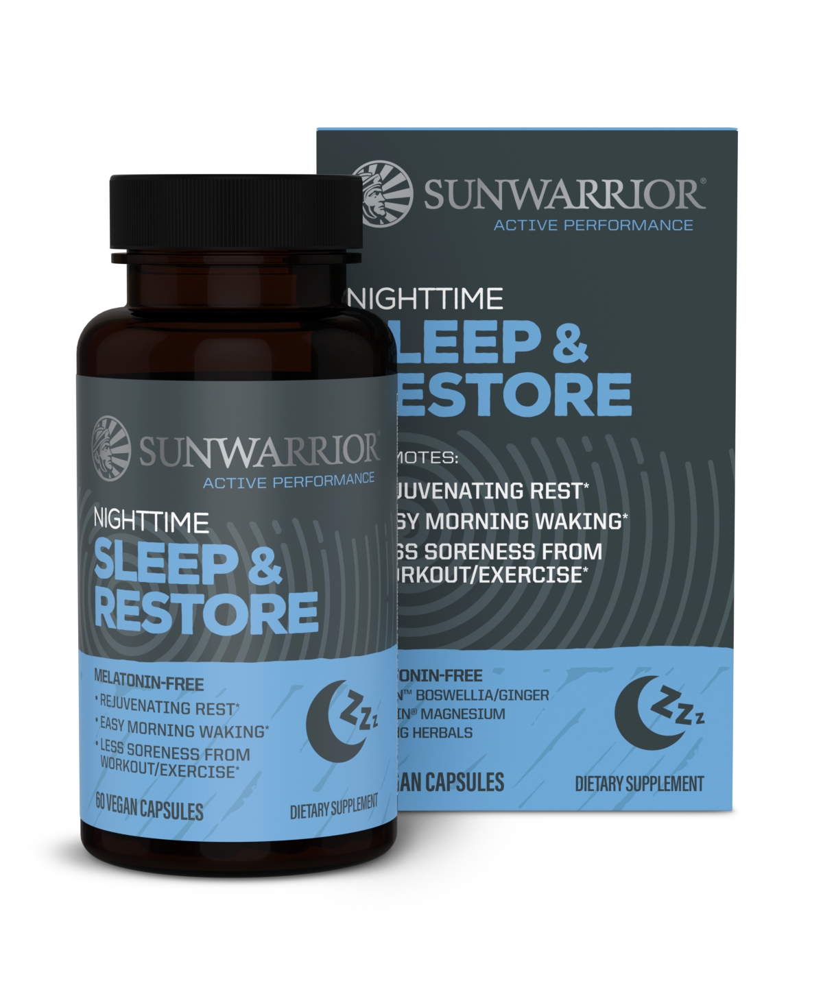Sunwarrior Active Sleep and Restore Capsules, 60 Capsules, 30 Servings