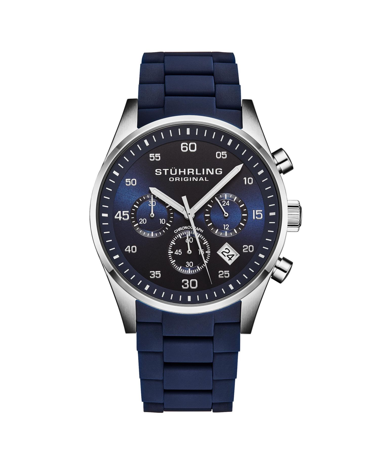 Velocity 4076 Chronograph Men s 43mm Quartz Watch - Multi-Function Dial, Krysterna Crystal, Silicone Strap, 50M WR