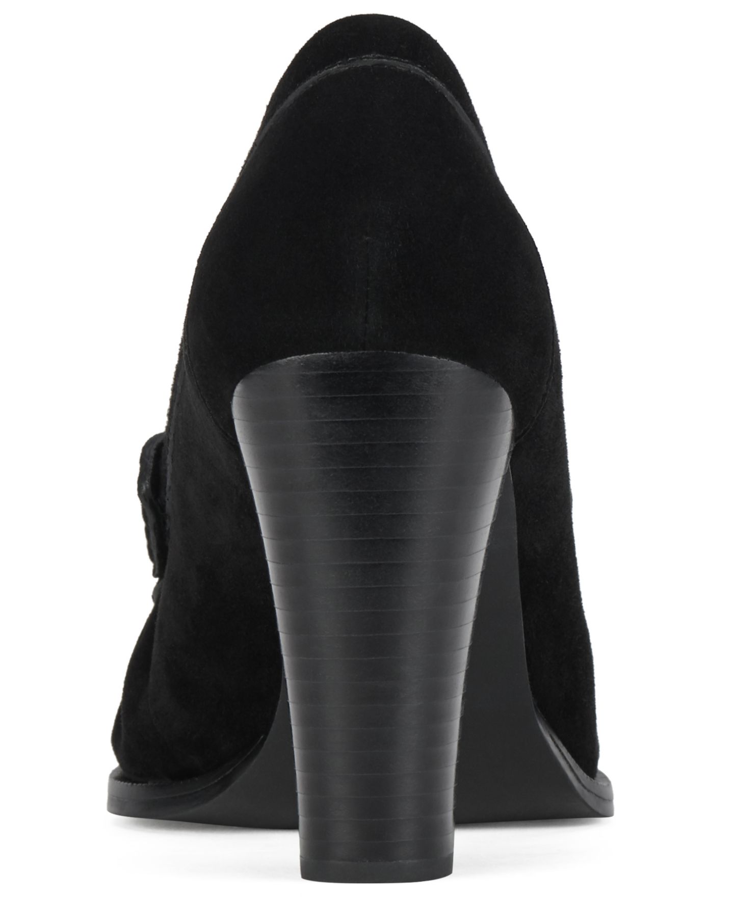 Женские туфли-лодочки Jeffrey Campbell Smithson в стиле лоферов на каблуке, цвет: Чёрный замшевый — фото 3