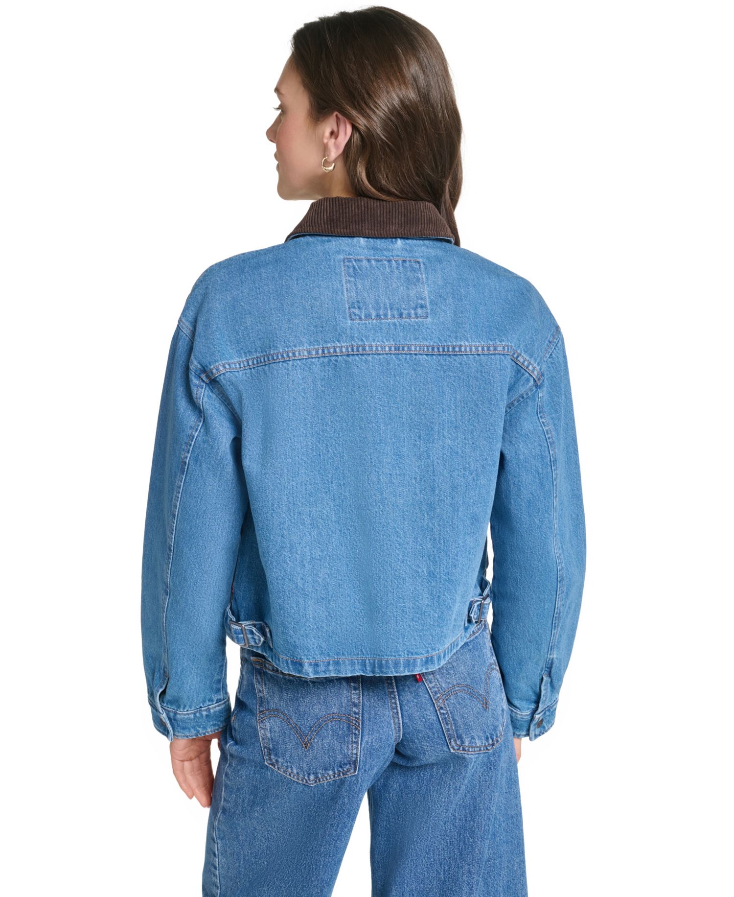 Women's Cropped Cotton Corduroy-Collar Barn Jacket