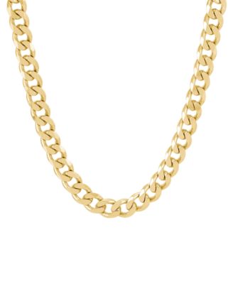 Solid Curb Chain Necklace in 18k Gold-Plated Sterling Silver