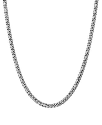Solid Cuban Chain Necklace in Sterling Silver