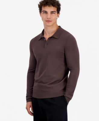 Men's San Pippo-CV Long-Sleeve Knitted Slim-Fit Polo Shirt