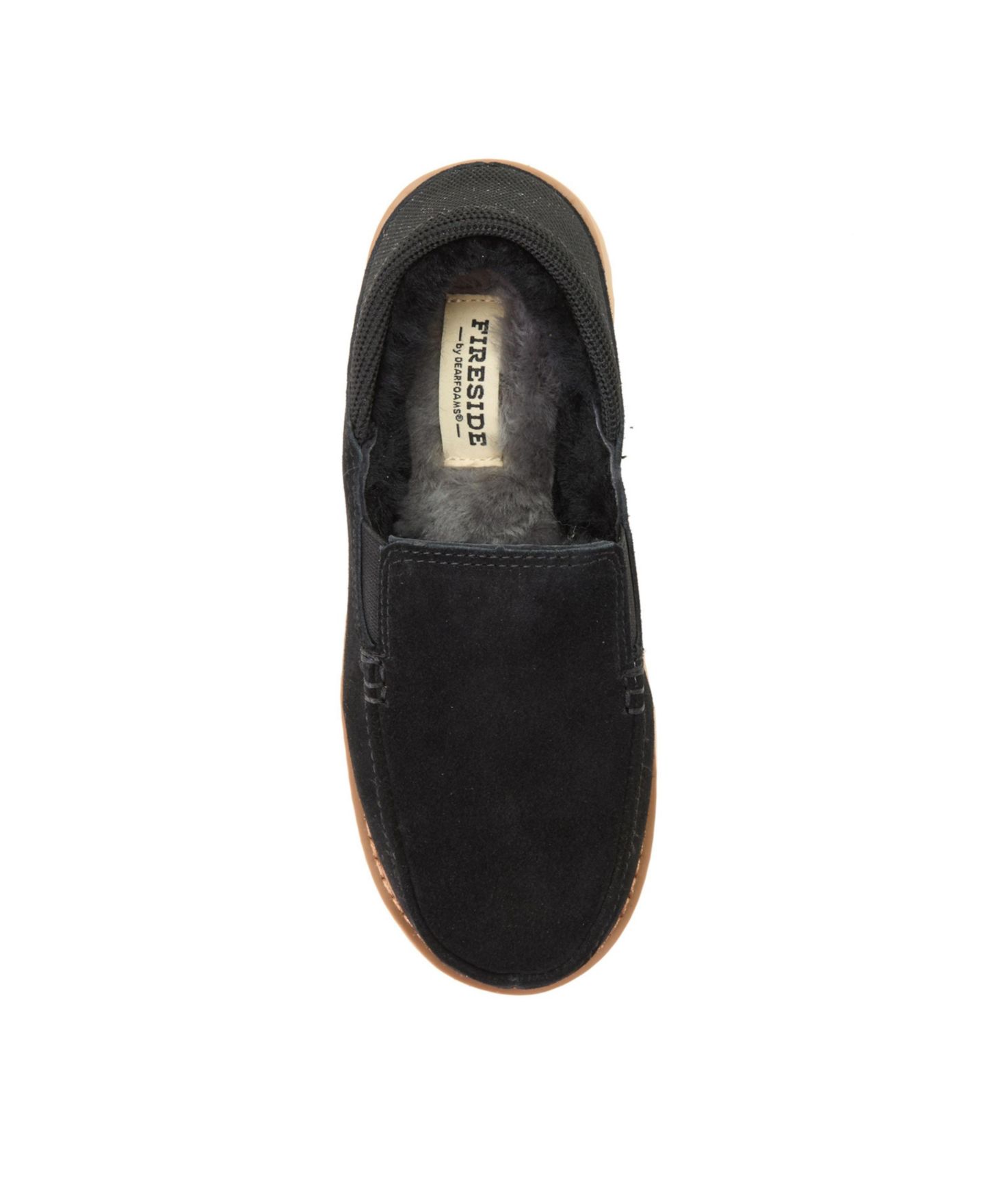 Женские тапочки Dearfoams Suede Water Resistant Sport Knit Loafer Slippers, цвет: Чёрный — фото 5