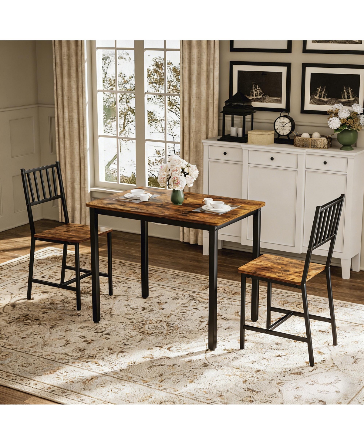 Flynama 3-Piece Dining Set, Table and 2 Chairs