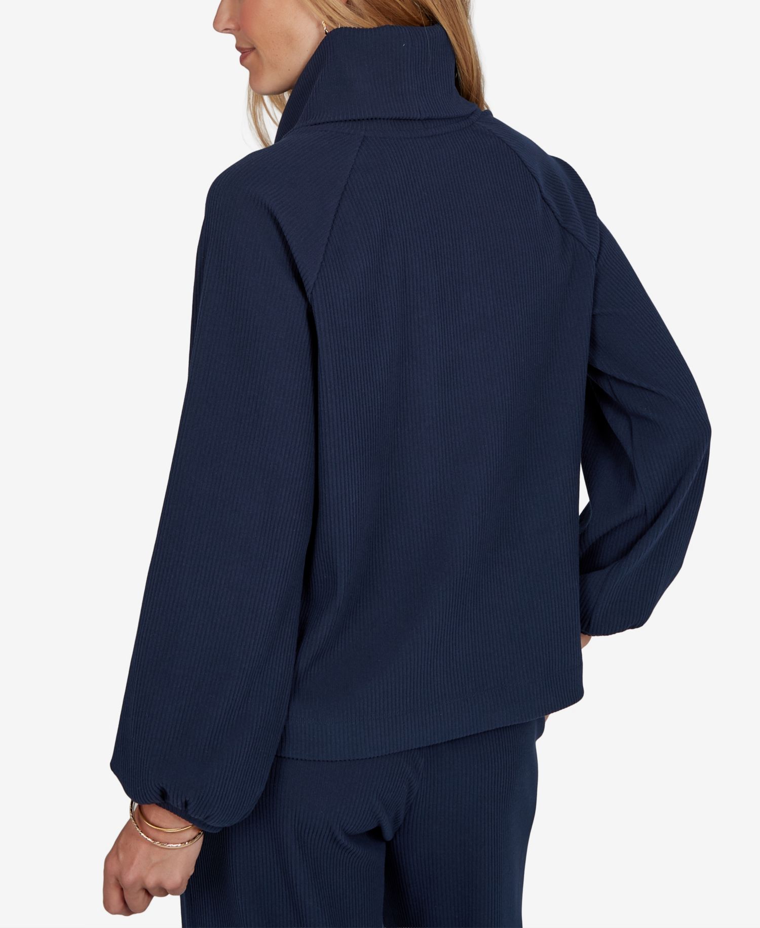 Petite Cowl Neck Ribbed Top