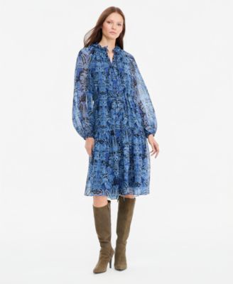 Women's Alli Long-Sleeve Tiered Ruffle Dress, Macy's Exclusive