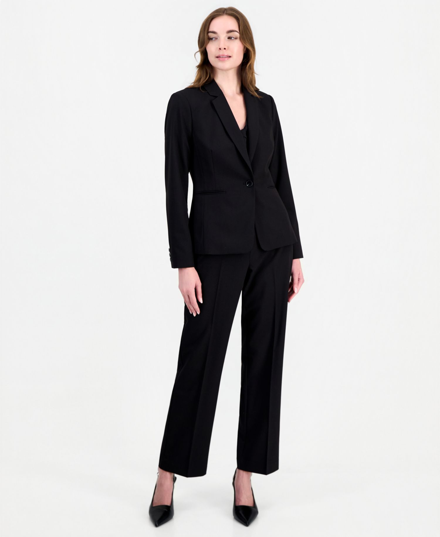 Women's One-Button Short Shoulder-Padded Blazer