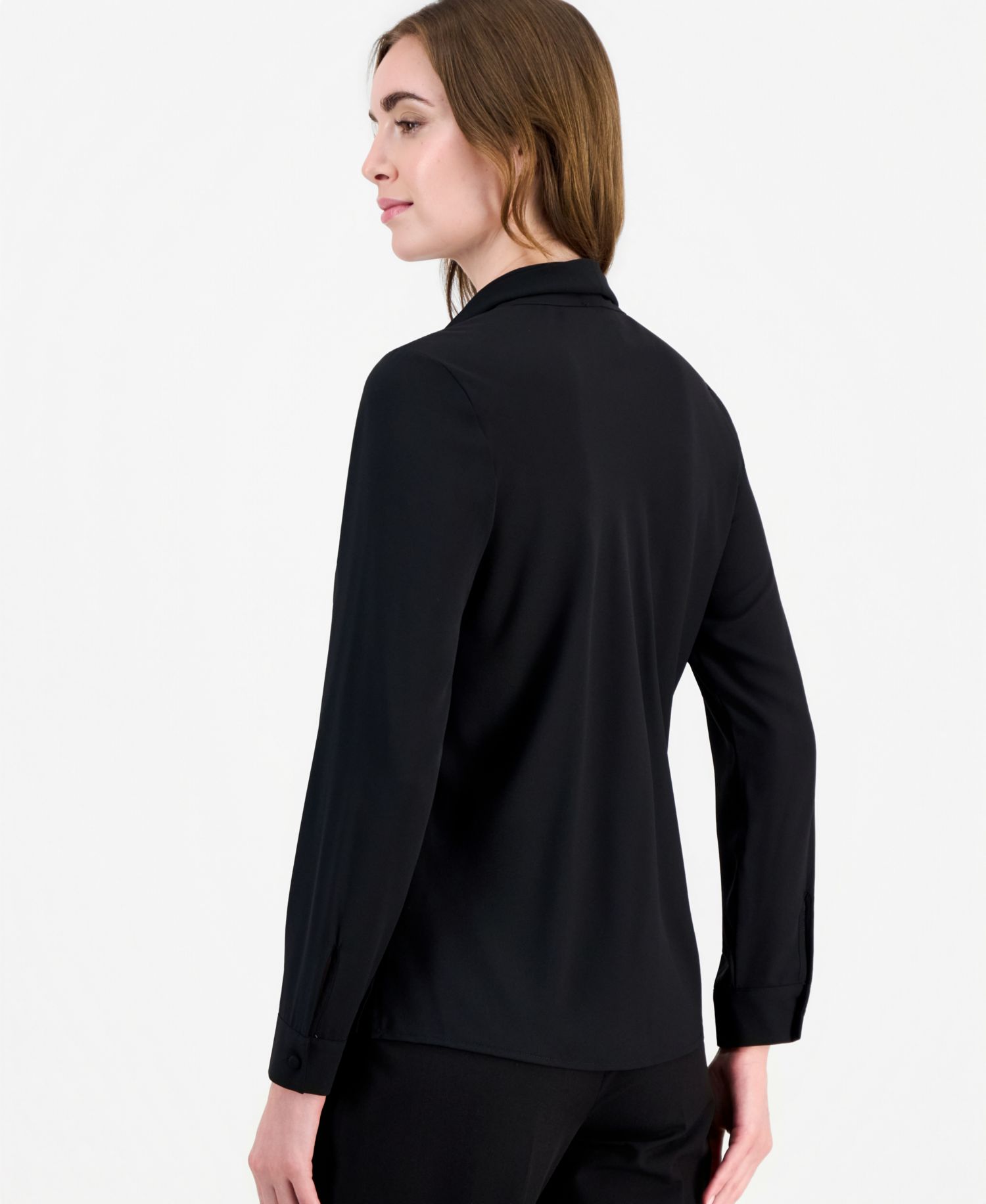 Women's Sailor Tie-Neck Long-Sleeve Blouse