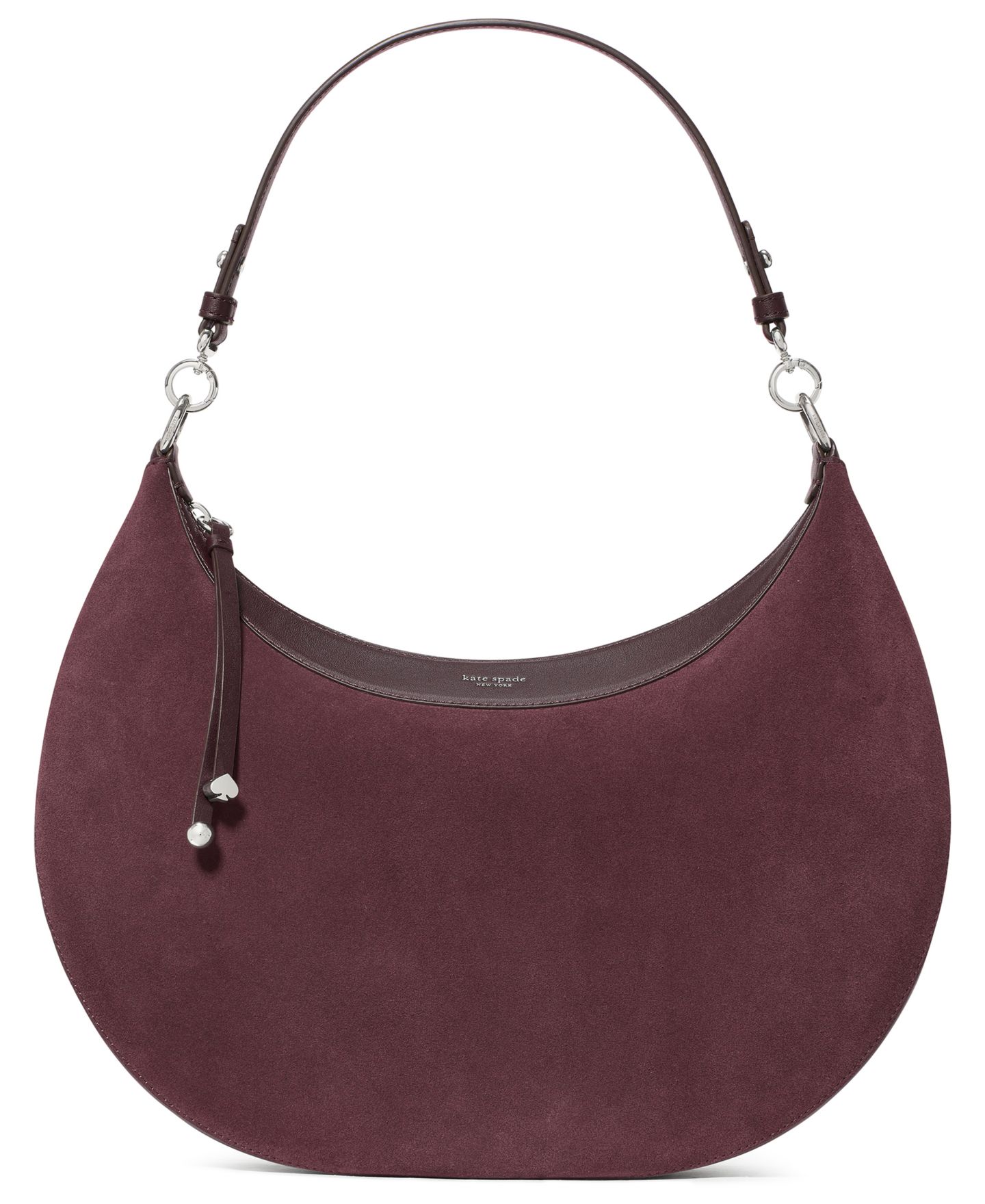 Женская сумка kate spade new york Liv Large Suede Hobo, цвет: Ежевичный — фото 1