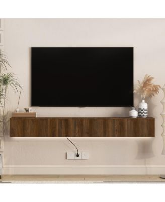 69" LED Floating TV Stand Wall Mounted Entertainment Center for 55-65" TV
