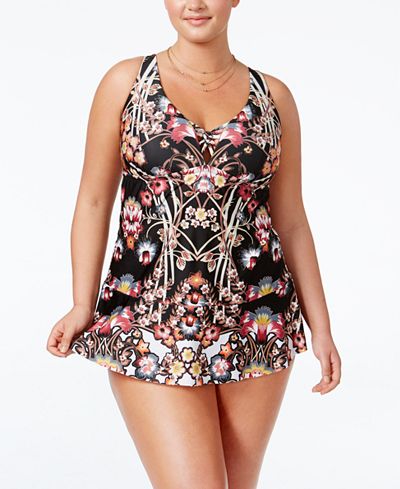 Becca ETC Plus Size Havana Skirted One-Piece Swimsuit