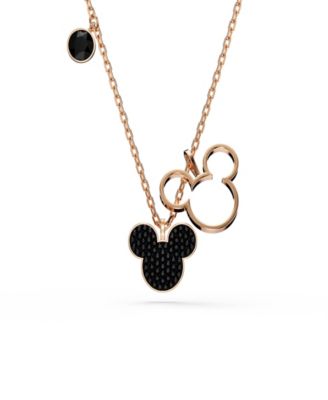 Rose Gold-Tone Plated Black Crystals Necklace