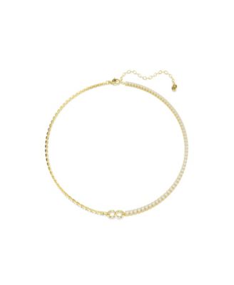 Gold-Tone Plated White Crystals Necklace