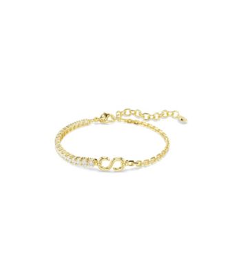 Gold-Tone Plated White Crystals Bracelet