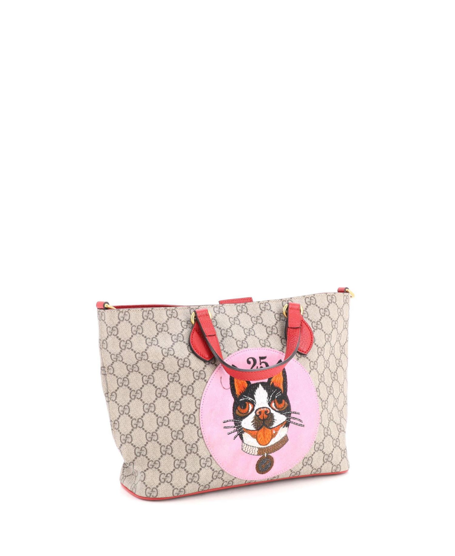 Small Convertible Soft Tote GG Coated Canvas with Applique