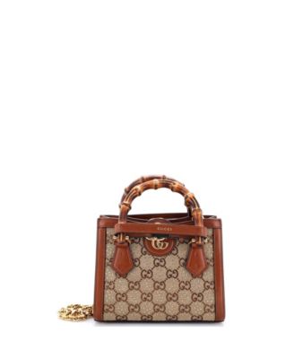 Mini Diana NM Bamboo Handle Tote Crystal Embellished GG Canvas
