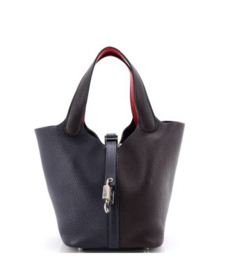 Pre-Owned Hermes PM Picotin Lock Bag Tricolor Clemence