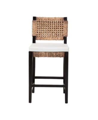 Alise 38.2" Mahogany Wood Modern Bohemian Counter Stool