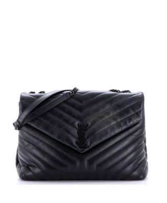 Large Loulou Shoulder Bag Matelasse Chevron Leather