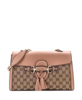 Medium Emily Chain Flap Shoulder Bag GG Canvas and Leather