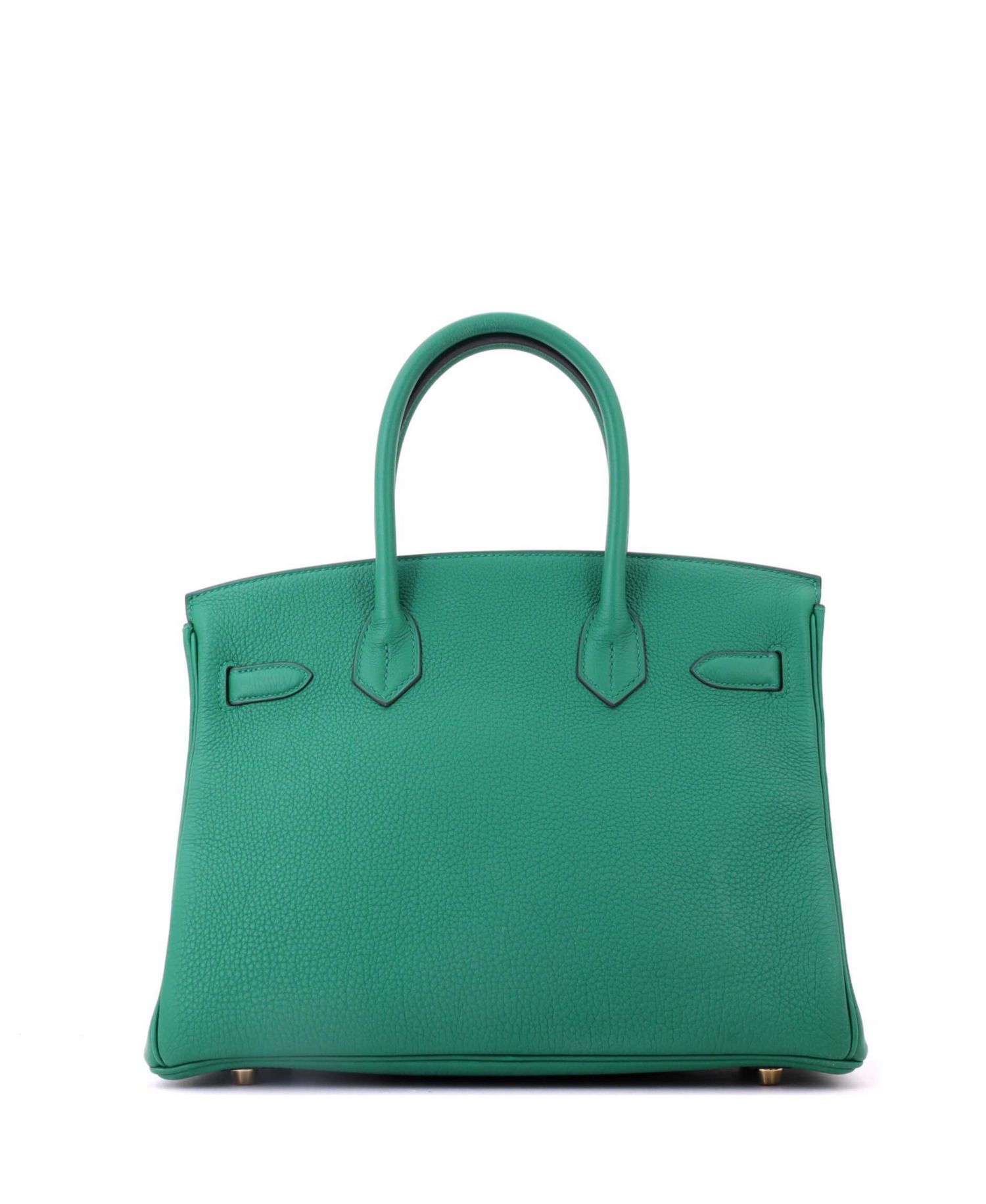 Pre-Owned Hermes Birkin 30 Handbag Green Togo with Gold Hardware