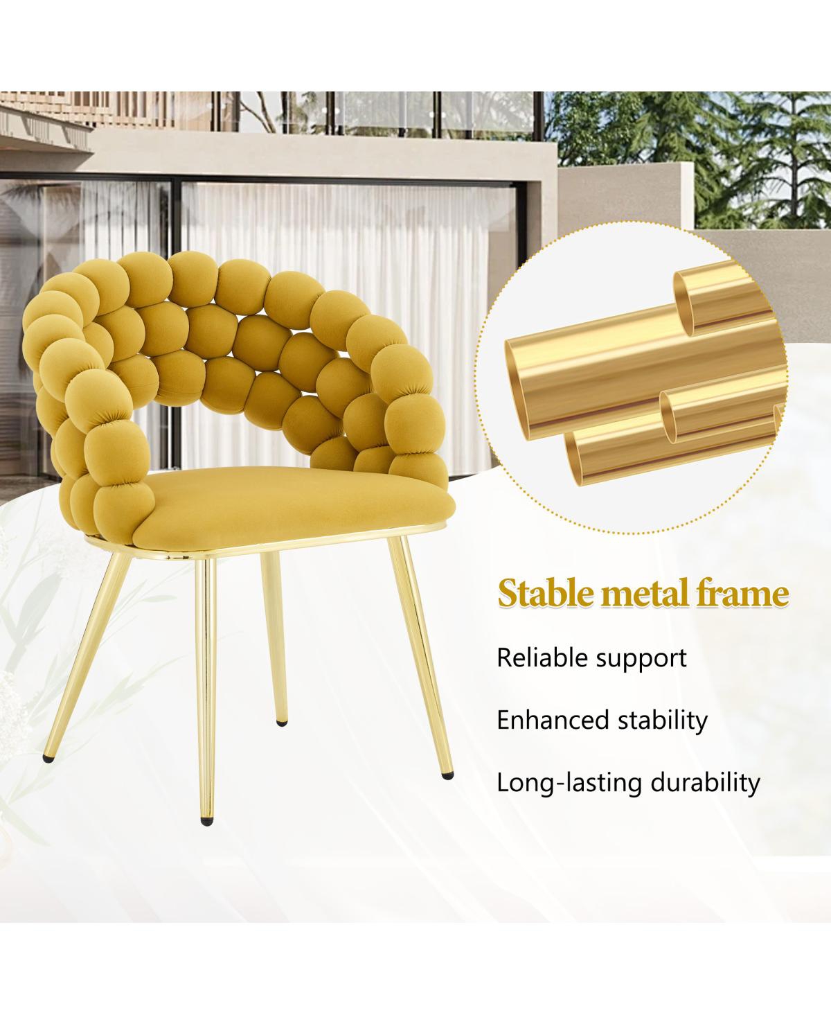 Streamdale Furniture Set of 2 Bubble Velvet Dining Chairs