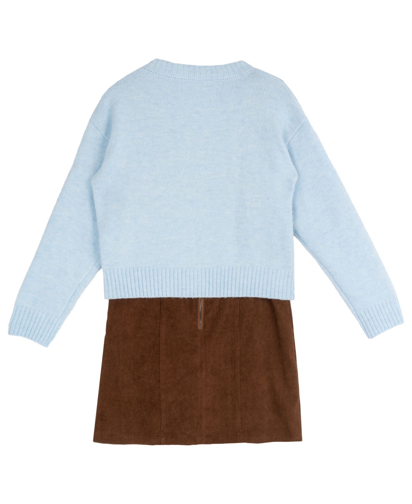 Комплект Rare Editions Teddy Bear Cardigan and Corduroy Jumper Dress, 2-Piece Set для девочек, цвет: Синий / Коричневый — фото 6