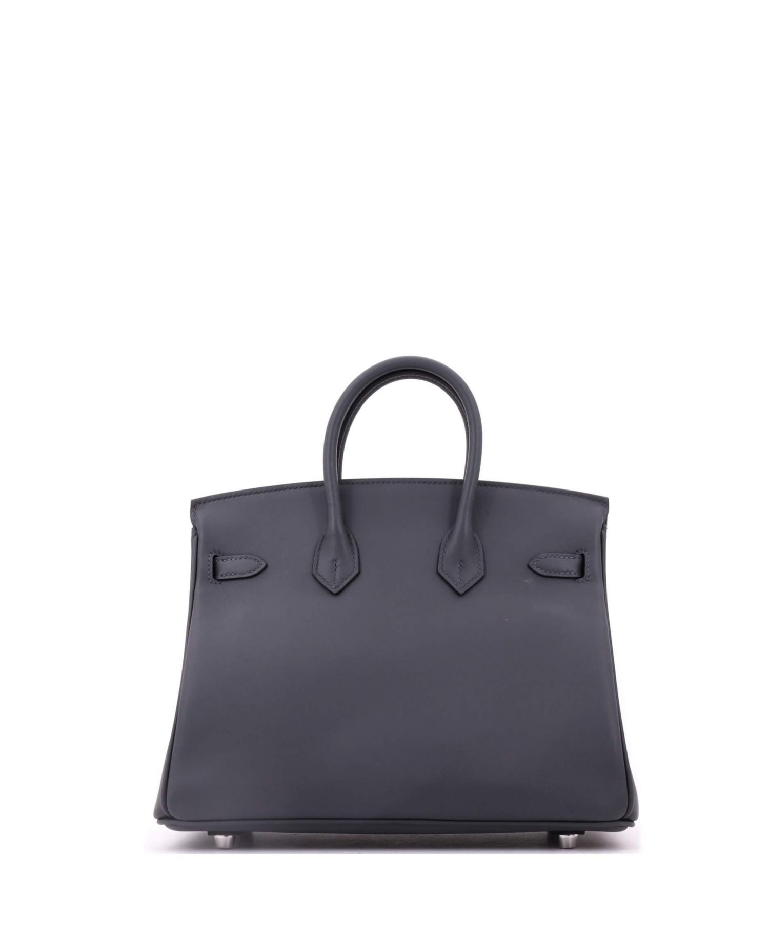 Pre-Owned Hermes Birkin 25 Handbag Grey Swift with Palladium Hardware