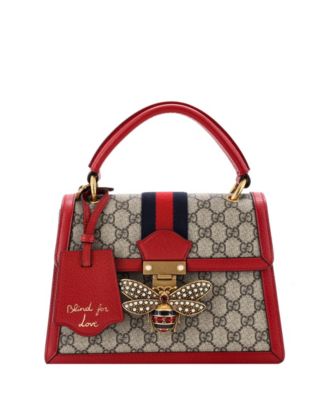 Small Queen Margaret Top Handle Bag GG Coated Canvas with Leather