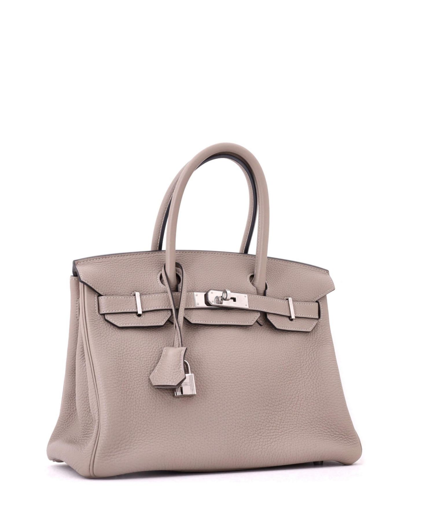 Pre-Owned Hermes Birkin 30 Handbag Grey Togo with Palladium Hardware