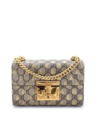 Small Padlock Shoulder Bag Printed GG Coated Canvas