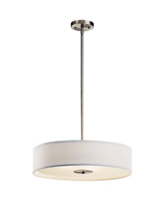 20" Wide Nickel and White Shade Modern Pendant Ceiling Light