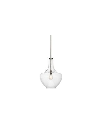 Everly 13 3/4" Wide Olde Bronze Clear Glass Pendant