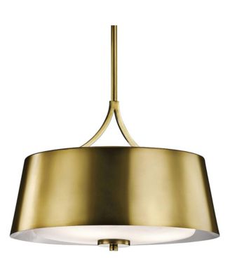 Maclain 16" Wide Natural Brass 3-Light Pendant