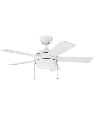 42" Starkk Matte White LED Ceiling Fan with Pull Chain