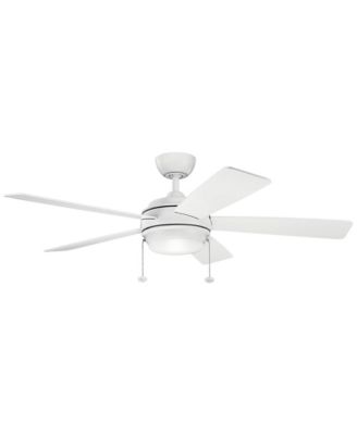 52" Starkk Matte White LED Ceiling Fan with Pull Chain