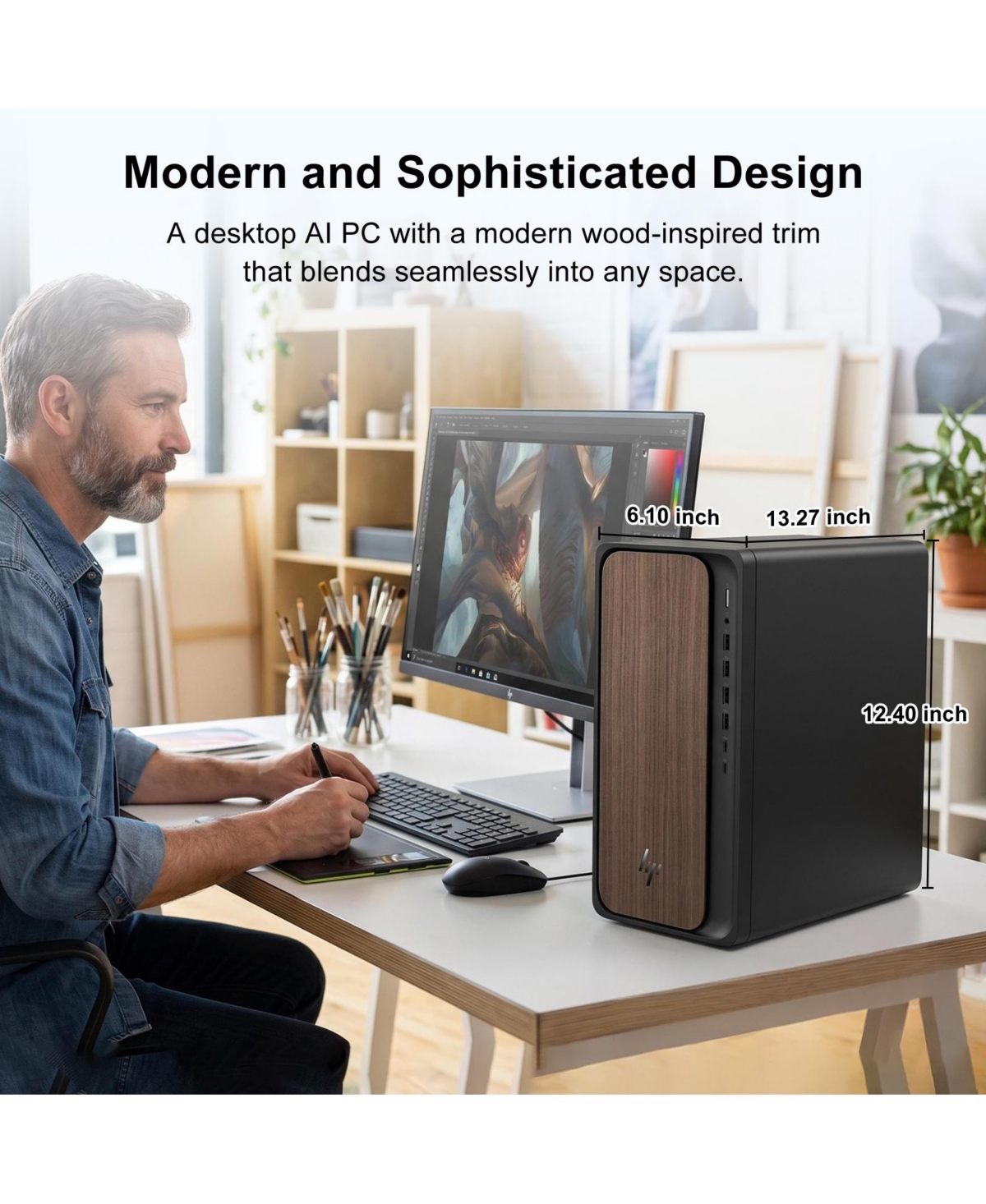 Hp OmniDesk Tower Desktop, Intel Core Ultra 5 225, Intel Graphics, 32GB DDR5, 2TB Ssd, Wi-Fi 6, Win11 Home, Black