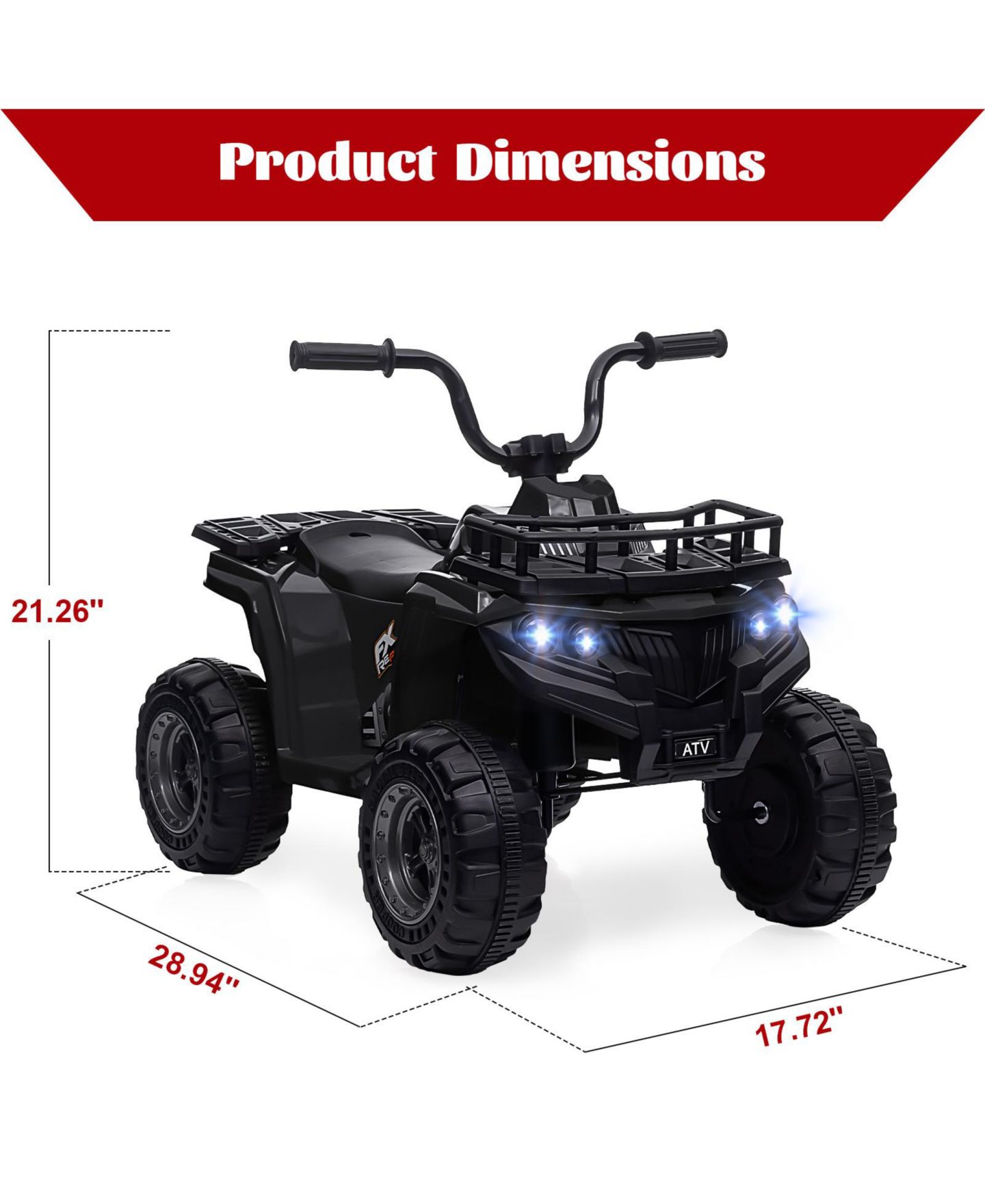 Детская игрушка homfan 12V Electric Ride On ATV Rechargeable Ride On Quad, 44 lb. Capacity, от 3 лет — фото 7