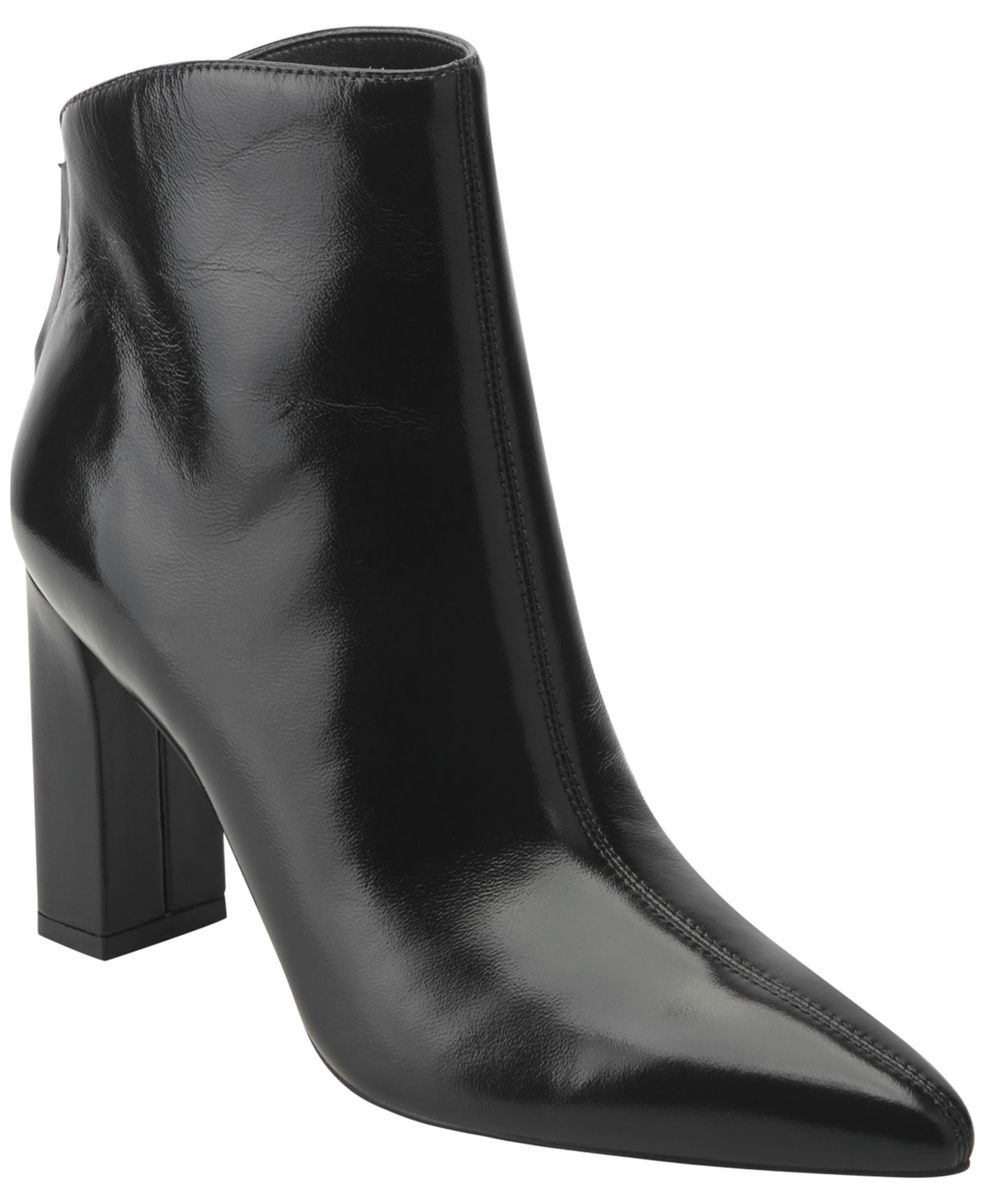 Женские ботинки Marc Fisher LTD Sydnie High Block Heel Dress Booties, цвет: Чёрный кожаный — фото 1