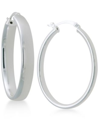 Macy's - Polished Hoop Earrings in Sterling Silver